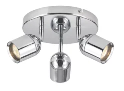 Essentials Lens Cylinder 3-Light Bathroom Spotlight Chrome