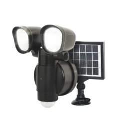 Luceco Outdoor LED Solar Wall Light With PIR Sensor Black 400lm