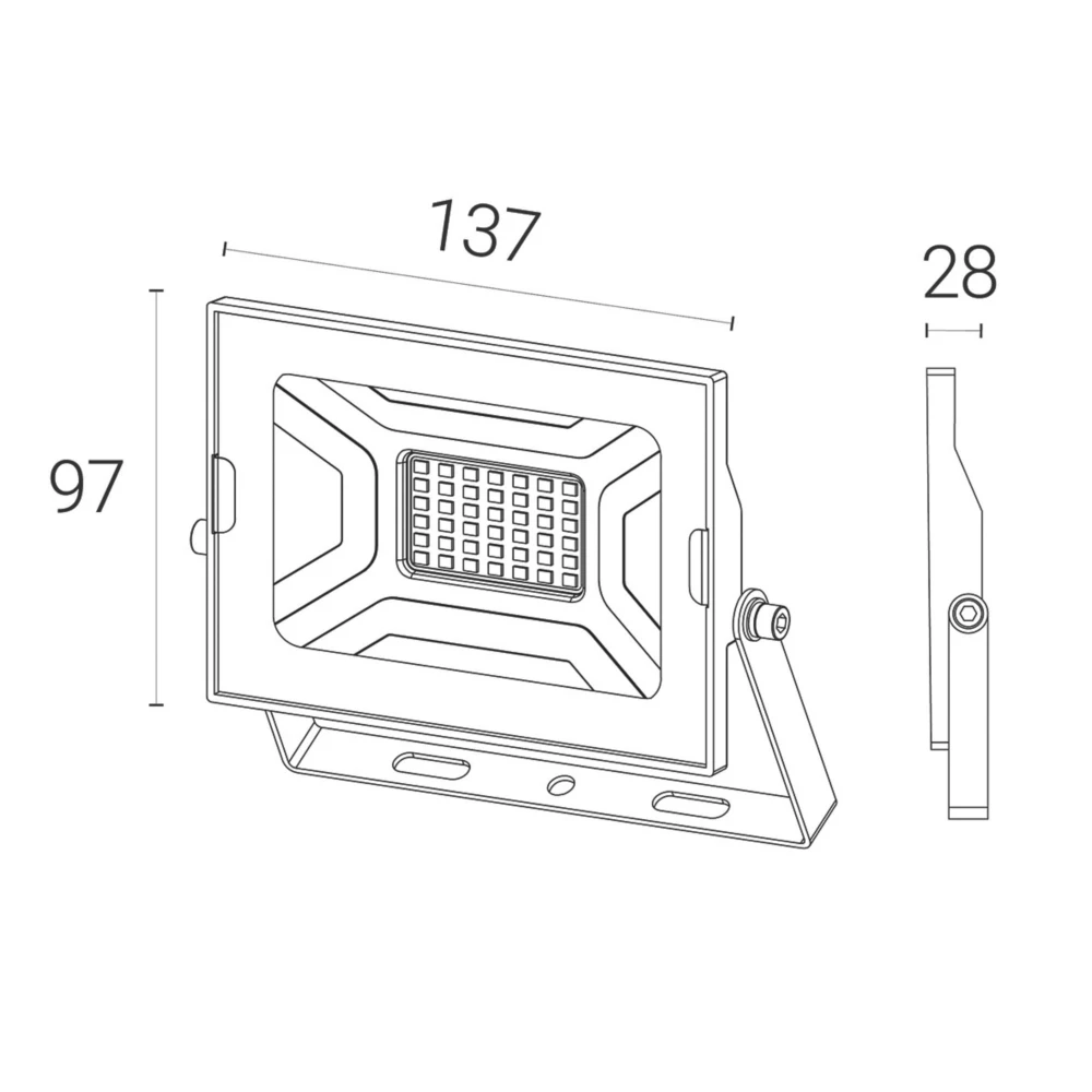 4lite Outdoor LED Floodlight Black 30W 2550lm 4 4lite Outdoor LED Floodlight Black 30W 2550lm - Image 4