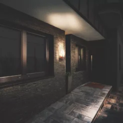 Luceco Azurar Outdoor Decorative External Wall Light With PIR Sensor Slate Grey -Fashion Lamps 822PV A5