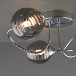 Quay Design Leonie LED 3-Light Semi-Flush Ceiling Light Chrome 6W 200lm -Fashion Lamps 837VH A4