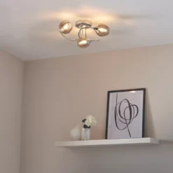 Quay Design Leonie LED 3-Light Semi-Flush Ceiling Light Chrome 6W 200lm -Fashion Lamps 837VH A6