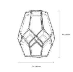 Quay Design Thames Antique Brass Metal & Glass Cage Pendant Shade -Fashion Lamps 843VG A7