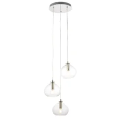 Quay Design Willow 3-Light Cluster Pendant Bright Nickel -Fashion Lamps 857VG A3