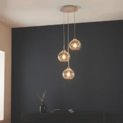 Quay Design Willow 3-Light Cluster Pendant Bright Nickel -Fashion Lamps 857VG A5