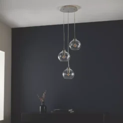 Quay Design Willow 3-Light Cluster Pendant Bright Nickel -Fashion Lamps 857VG A6