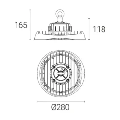 4lite LED Highbay With Microwave Sensor Black 150W 19,500lm -Fashion Lamps 861KK A5