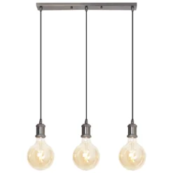 4lite WiZ Connected LED 3-Way Bar Smart Pendant Light Blackened Silver 6.5W 720lm
