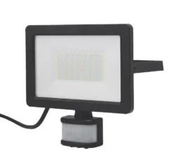 LAP Weyburn Outdoor LED Floodlight With PIR Sensor Black 30W 3000lm