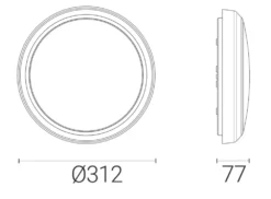 4lite LED Wall/Ceiling Light White 13W 1100lm -Fashion Lamps 897KK A3