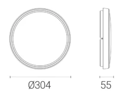 4lite LED Wall/Ceiling Light Chrome 18W 1847lm -Fashion Lamps 910KK A4