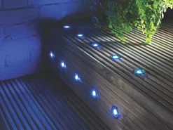 LAP Coldstrip 30mm Outdoor Blue LED Recessed Deck Light Kit Brushed Chrome 4.4W 10 Pack