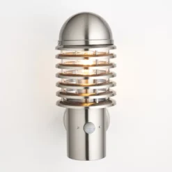 LAP Shutter Outdoor Wall Light With PIR Sensor Brushed Stainless Steel -Fashion Lamps 930PG A2