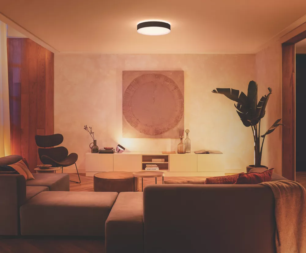 Philips Hue Ambiance Enrave LED Ceiling Light Black 48W 4750-6100lm 2 Philips Hue Ambiance Enrave LED Ceiling Light Black 48W 4750-6100lm - Image 2