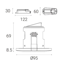4lite IP65 FRD 3000K/4000K/6000K Fixed Fire Rated LED Downlight White / Chrome / Satin Nickel 9W 770lm 3 Pack -Fashion Lamps 947KK A4