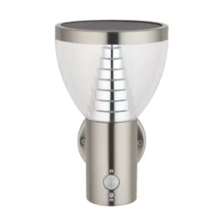 LAP Galaxy Outdoor LED Solar-Powered Wall Light With PIR & Photocell Sensor Brushed Stainless Steel 400lm -Fashion Lamps 950PG A2