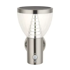 LAP Galaxy Outdoor LED Solar-Powered Wall Light With PIR & Photocell Sensor Brushed Stainless Steel 400lm -Fashion Lamps 950PG A3