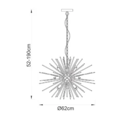 Quay Design Peacock LED 9-Light Ceiling Light Satin Brushed Gold 18W 200lm -Fashion Lamps 956VH A7