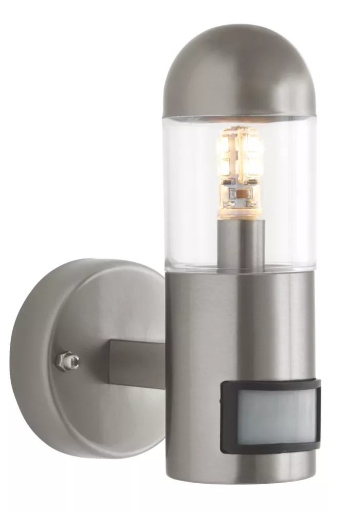 Essentials Sigma Outdoor LED Wall Light With PIR Sensor Brushed Stainless Steel 2.3W 200lm 2 Essentials Sigma Outdoor LED Wall Light With PIR Sensor Brushed Stainless Steel 2.3W 200lm - Image 2