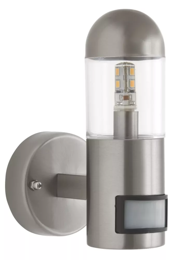 Essentials Sigma Outdoor LED Wall Light With PIR Sensor Brushed Stainless Steel 2.3W 200lm 1 Essentials Sigma Outdoor LED Wall Light With PIR Sensor Brushed Stainless Steel 2.3W 200lm