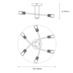 Quay Design Olivia LED 6-Light Semi-Flush Ceiling Light Chrome 12W 200lm -Fashion Lamps 960VH A7