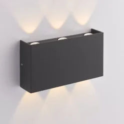 LAP Outdoor LED Tri-Light Up & Down Wall Light Textured Black 7.5W 550lm -Fashion Lamps 962JK A2