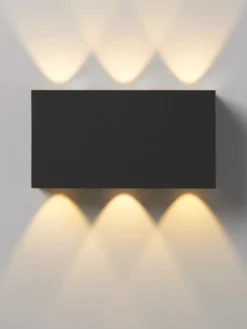 LAP Outdoor LED Tri-Light Up & Down Wall Light Textured Black 7.5W 550lm -Fashion Lamps 962JK A3