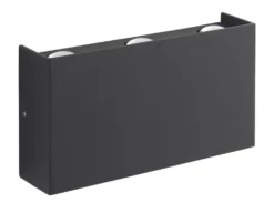 LAP Outdoor LED Tri-Light Up & Down Wall Light Textured Black 7.5W 550lm