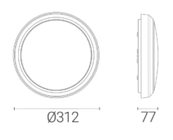 4lite LED Wall/Ceiling Light With Microwave Sensor Graphite 13W 1100lm -Fashion Lamps 963KK A3