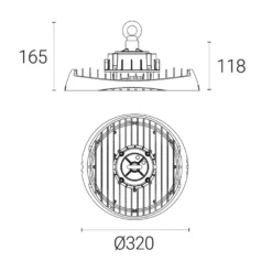 4lite LED Highbay Black 200W 26,000lm -Fashion Lamps 982KK A5