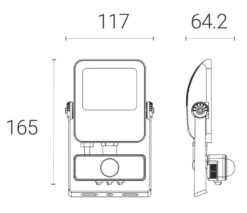 4lite Outdoor LED Floodlight With PIR Sensor Black 20W 2100lm -Fashion Lamps 983KK A4