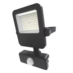 4lite Outdoor LED Floodlight With PIR Sensor Black 20W 2100lm